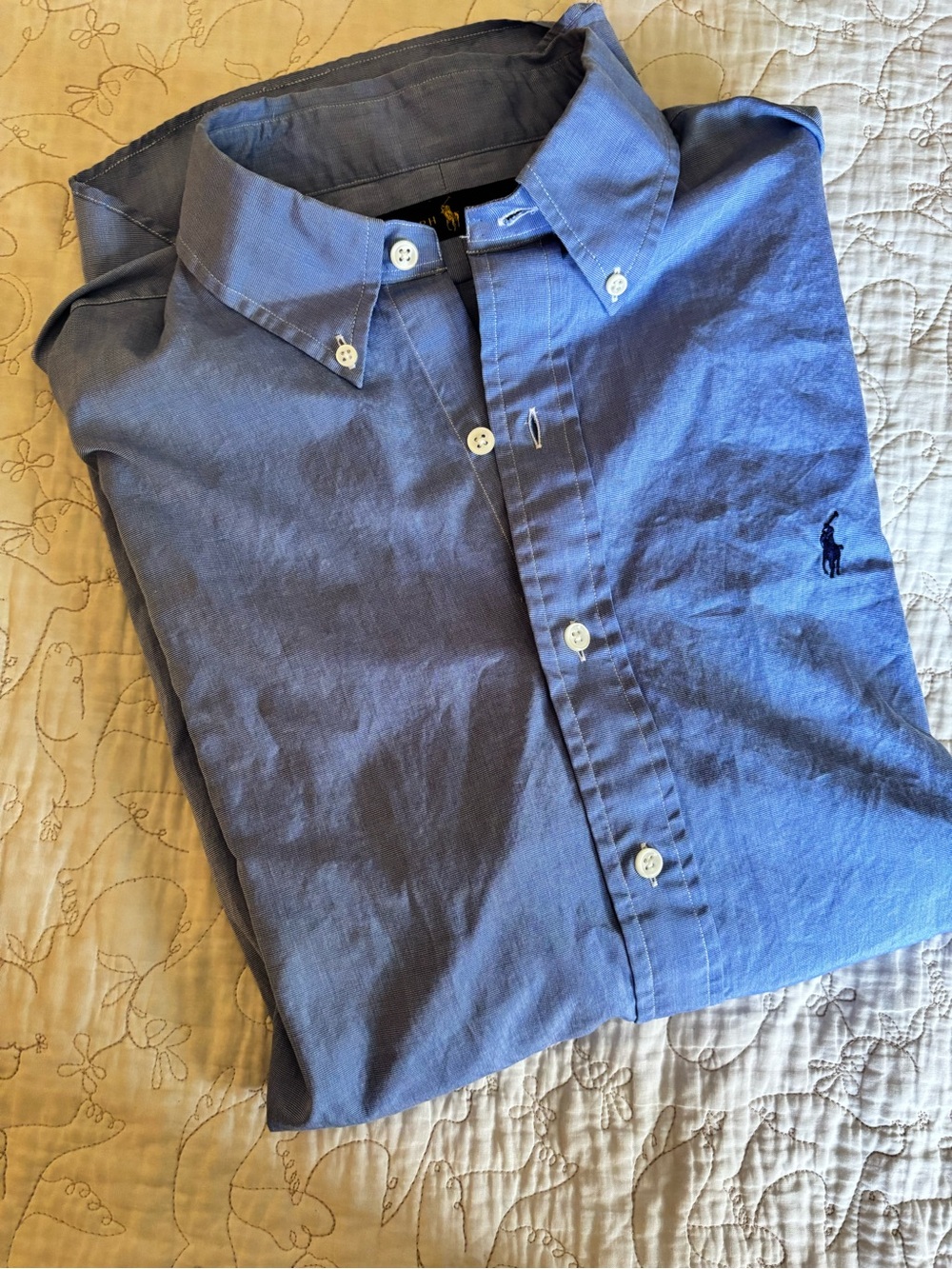 NWOT Men’s Ralph Lauren Blue Button Down Shirt, size Large